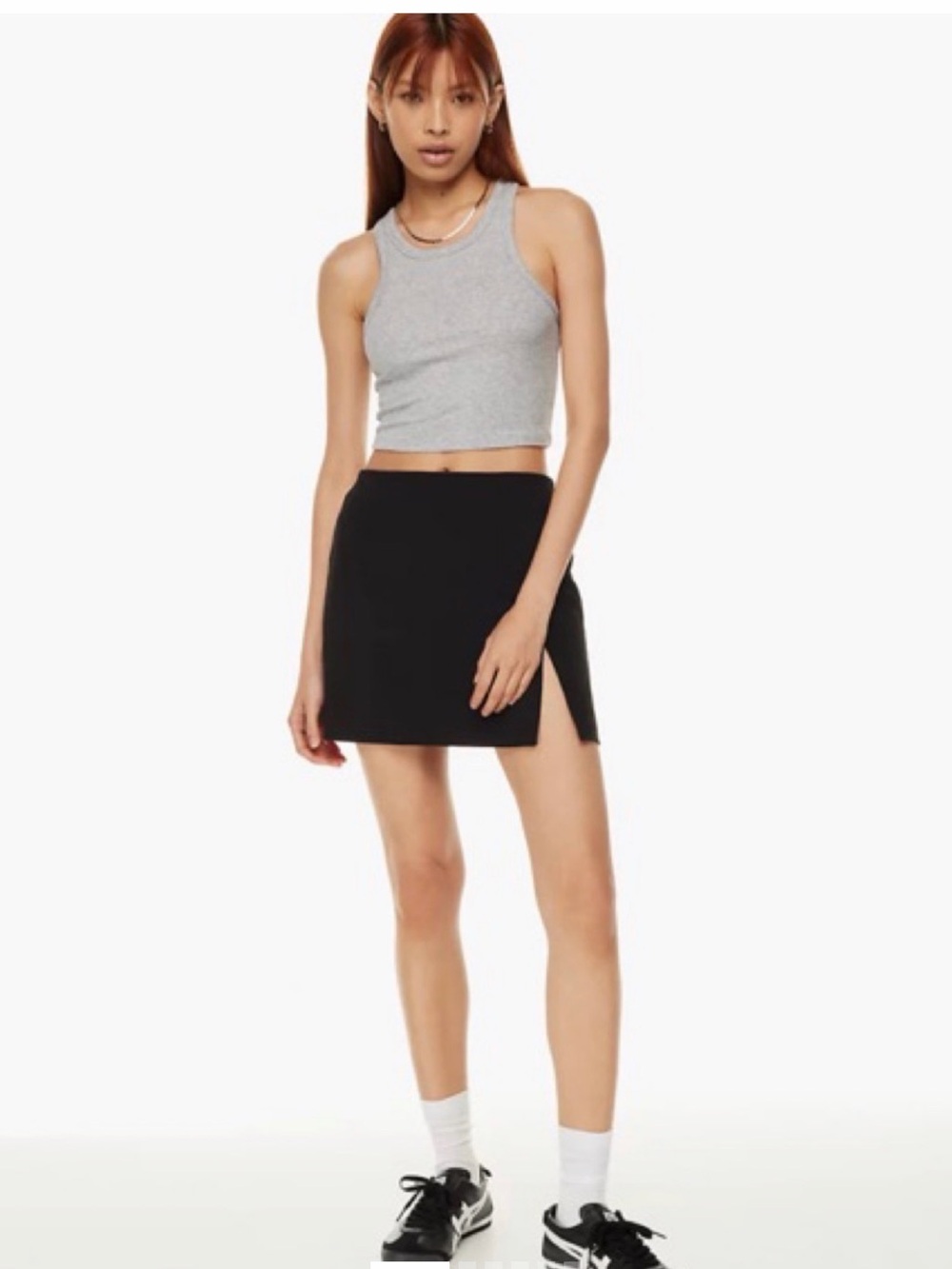 Sunday Best Tatiana Black Mini Skirt with Side Slit - Classic Women's Skirt